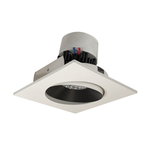 Nora NPR-4SC27XBW - 4" Pearl LED Square Adjustable Cone Retrofit, 1000lm / 12W, 2700K, Black Reflector / White