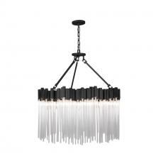 Varaluz 309P10MBFG - Matrix 10-Lt Pendant - Matte Black/French Gold