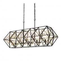 Varaluz 353N05MBFG - Marcia 5-Lt Linear Pendant - Matte Black/French Gold