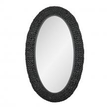 Varaluz 457MI24MBB - Athena 24x40 Oval Wall Mirror - Matte Black/Black Seagrass