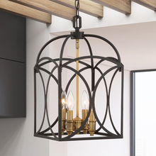 Savoy House 3-4080-4-79 - Talbot 4-Light Pendant in English Bronze and Warm Brass