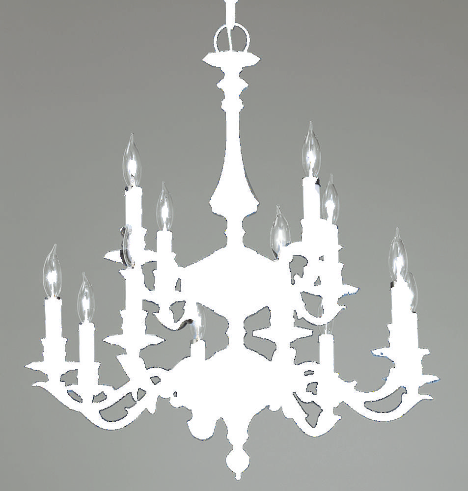 Twelve Light Brass Up Chandelier