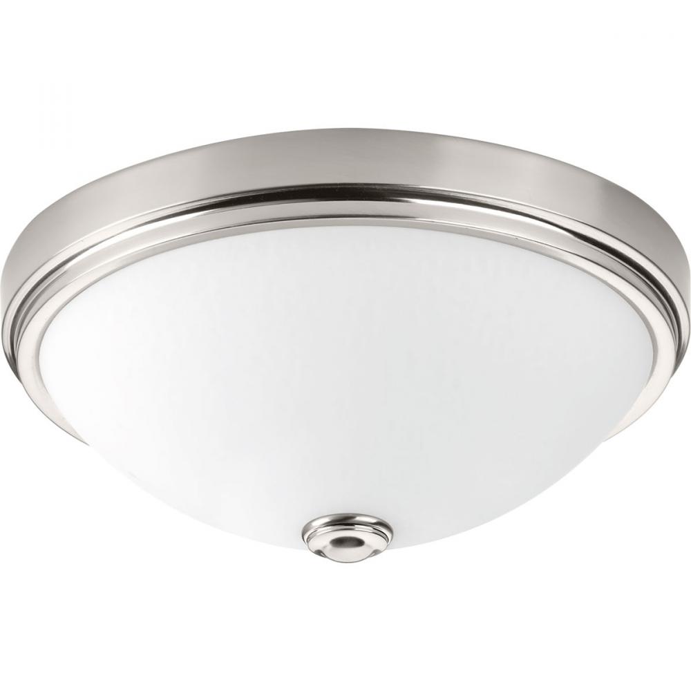 One-Light 13" LED Linen Glass Flush Mount