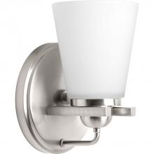 Progress P300000-009 - Flight Collection One-Light Brushed Nickel Etched Glass Coastal Bath Vanity Light