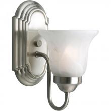 Progress P3051-09 - One-Light Brushed Nickel Alabaster Glass Traditional Bath Vanity Light