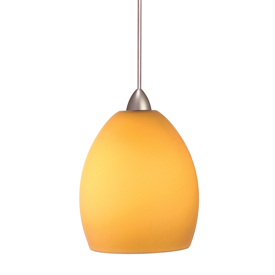 Sarah LED Amber Pendant with Brushed Nickel Canopy