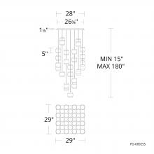 WAC US PD-68925S-BK - Banded Chandelier Light