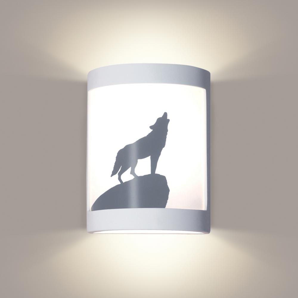 Lone Wolf Wall Sconce: White Gloss GU24 Base Dimmable LED Bulb included