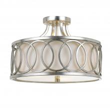 Crystorama 285-SA - Libby Langdon Graham 3 Light Antique Silver Semi Flush Mount