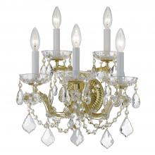  4404-GD-CL-S - Maria Theresa 5 Light Swarovski Strass Crystal Gold Sconce