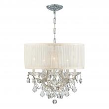 Crystorama 4415-CH-SAW-CL-S - Brentwood 6 Light Swarovski Strass Crystal Polished Chrome Drum Shade Chandelier