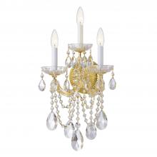  4423-GD-CL-S - Maria Theresa 3 Light Swarovski Strass Crystal Gold Sconce