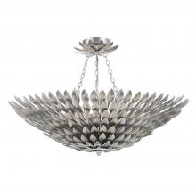 Crystorama 519-SA_CEILING - Broche 8 Light Antique Silver Semi Flush Mount