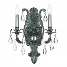 Crystorama 5563-PW-CL-S - Dawson 2 Light Swarovski Strass Crystal Pewter Sconce