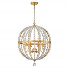 Crystorama ROX-A9006-GA - Roxy 6 Light Antique Gold Chandelier