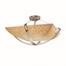 Justice Design Group CLD-9712-25-NCKL - 24" Semi-Flush Bowl w/ Crossbar