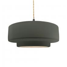 Justice Design Group CER-6545-PWGN-MBLK-BEIG-TWST - Large Tier 1-Light Pendant