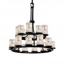 Justice Design Group FAL-8767-10-MBLK - Dakota 21-Light 2-Tier Ring Chandelier