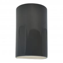 Justice Design Group CER-1265W-GRY-LED1-1000 - Large LED Cylinder - Open Top & Bottom (Outdoor)