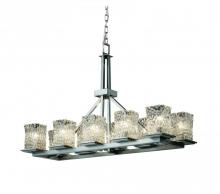 Justice Design Group GLA-8650-26-WTFR-NCKL - Montana 10-Light Rectangular Ring Chandelier