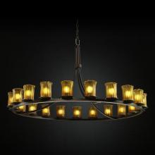 Justice Design Group GLA-8716-16-AMBR-MBLK - Dakota 21-Light 1-Tier Ring Chandelier