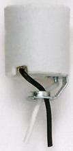 Satco Products Inc. 90/760 - Keyless Porcelain Socket With Hickey; 10" Leads; Unglazed; 660W; 250V