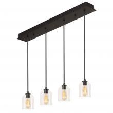 AFX Lighting, Inc. WMMP06MBBKLNR4 - William 4 Light Linear Pendant MB 120V,BK