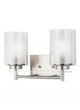 Seagull - Generation 4437302-962 - Elmwood Park traditional 2-light indoor dimmable bath vanity wall sconce in brushed nickel silver fi