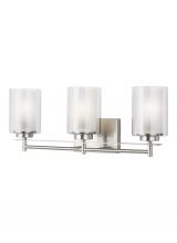 Seagull - Generation 4437303-962 - Elmwood Park traditional 3-light indoor dimmable bath vanity wall sconce in brushed nickel silver fi