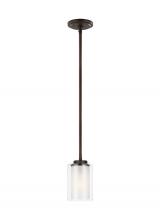 Seagull - Generation 6137301-710 - Elmwood Park traditional 1-light indoor dimmable ceiling hanging single pendant light in bronze fini