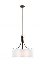 Seagull - Generation 6537303-710 - Elmwood Park traditional 3-light indoor dimmable ceiling pendant hanging chandelier pendant light in