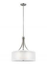 Seagull - Generation 6537303-962 - Elmwood Park traditional 3-light indoor dimmable ceiling pendant hanging chandelier pendant light in