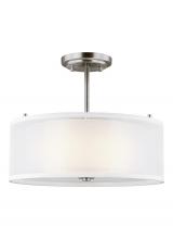 Seagull - Generation 7737302-962 - Elmwood Park traditional 2-light indoor dimmable ceiling semi-flush mount in brushed nickel silver f