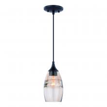 Vaxcel International P0277 - Milano 4.75-in Mini Pendant Amber Fog Glass Oil Rubbed Bronze