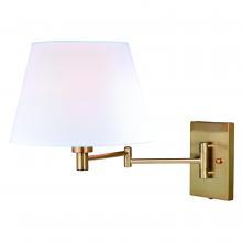 Vaxcel International W0261 - Chapeau Instalux Swing Arm Wall Light Natural Brass