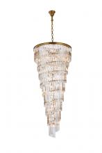  1201SR30SG/RC - Sydney 30 Inch Spiral Crystal Chandelier in Satin Gold