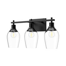 Alora Lighting VL538322MBCL - Kingsley 22-in Clear Glass/Matte Black 3 Lights Vanity