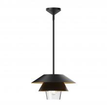 Alora Lighting PD475113MBCL - Tetsu 13-in Matte Black/Clear Glass 1 Light Pendant