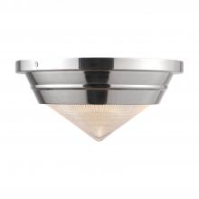 Alora Lighting FM348010PNPG - Willard 10-in Polished Nickel/Prismatic Glass 1 Light Flush Mount