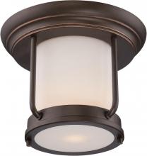 Nuvo 62/633 - Bethany - LED Flush with Satin White Glass - Mahogany Bronze Finish