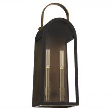 Quorum 72-20-5982 - Rossi 20 inches Lantern, Matte Black, Aged Copper