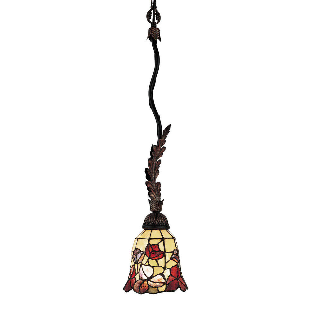 FLEURS 1-LIGHT PENDANT in TIFFANY BRONZE W/HIGHLTS